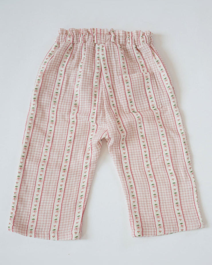 pink checkered pants on a white background