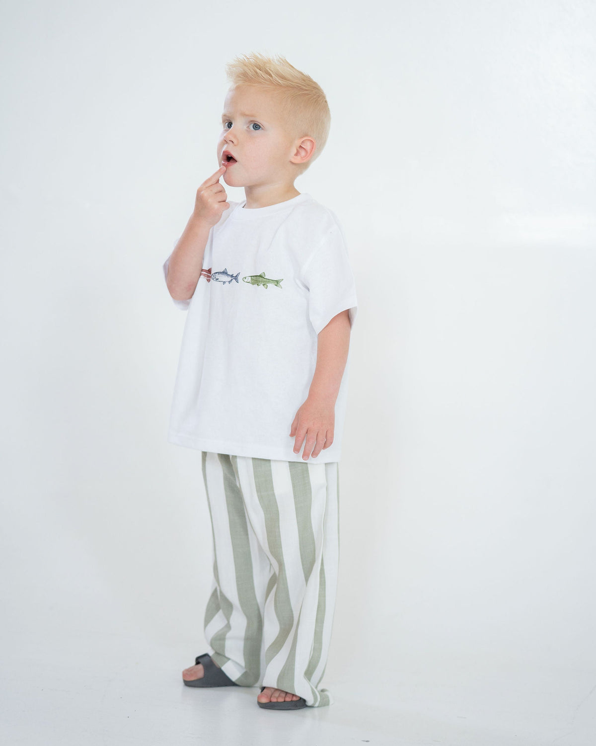 PRE-ORDER Green and White Striped Pants